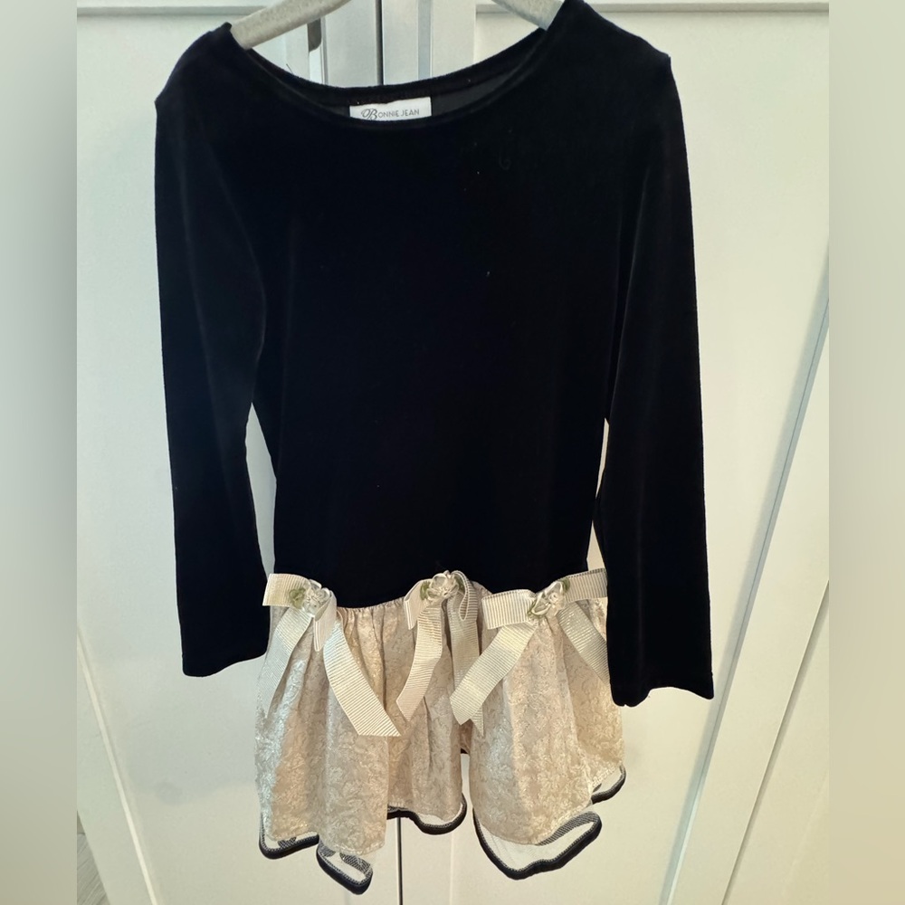 Bonnie Jean Black and Cream Formal Dress